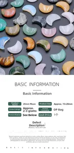Lunes sculptées en cristal naturel poli, œil de tigre, quartz rose et aventurine
