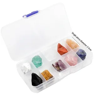 Coffret de spécimens de pierres de cristal naturel pour l'enseignement de la géologie