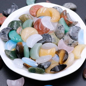 Pierres de cristal naturel en forme de croissant de lune pour décoration et bricolage