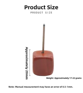 Detail view of Red Jasper square incense holder with 20mm height and 17-22g weight