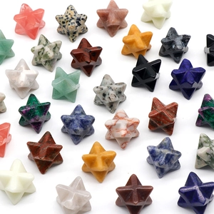 30mm natural crystal Merkaba star collection including aventurine and lapis lazuli