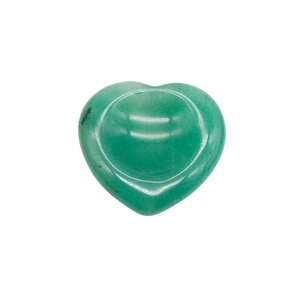 Polished 40mm green aventurine heart-shaped thumb stone for anxiety and healing