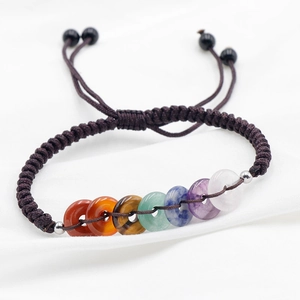 Bracelet En Corde Tressée Fait Main En Pierre Naturelle De Chakra Cristal Bijoux De Yoga Guérison Réglables Pour Hommes Femmes
