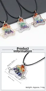 Macro shot of colorful gravel wire-wrapped bell pendant with 42mm x 41mm dimensions