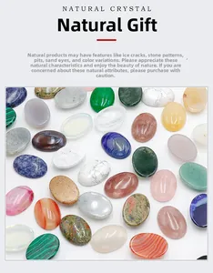 Flatback oval cabochon gemstones in assorted natural crystals for DIY jewelry making