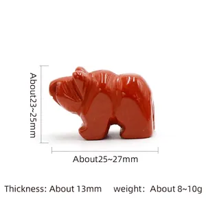 Figurine d'hippopotame sculptée en agate rouge, taille 25-27mm pour cadeau ou collection