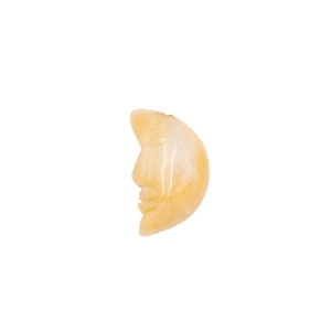 Carved natural yellow crystal moon face pendant necklace for DIY jewelry making