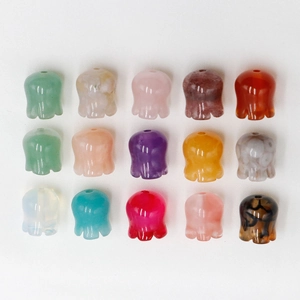 Perle in pietra a forma di mughetto in 15 colori per la creazione di gioielli fai da te