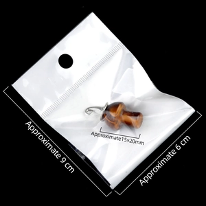 Pendaglio a fungo in cristallo occhio di tigre con gancio argento e misura 15x20mm