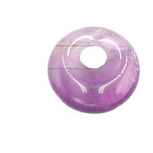 Colgante donut de ágata púrpura natural pulida de 14mm con agujero central para joyería DIY