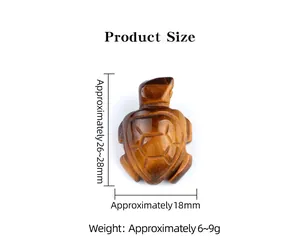 Detailed size specifications for the carved tiger eye stone sea turtle sculpture