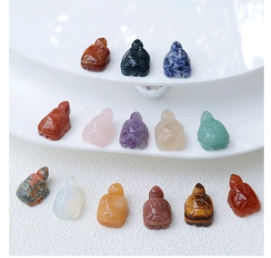 Macro detail of various natural crystal turtle carvings showing fine craftsmanship