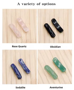 Polierte gewölbte Edelsteinanhänger aus Rosenquarz und Obsidian für DIY Schmuck