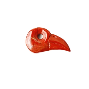 Red jasper bird skull pendant with natural stone texture for DIY jewelry making