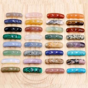 Variedad de cuentas tubulares de cristal natural y ágata para creación de joyas DIY