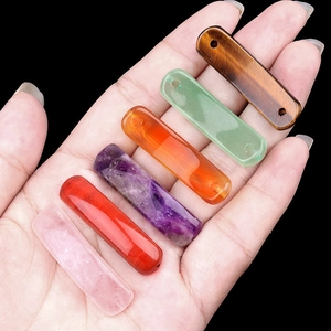 Cuentas rectangulares de ágata de cristal natural para joyería DIY en seis colores