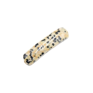 Cuenta cilíndrica de jaspe dálmata natural para creación de joyas DIY y pulseras