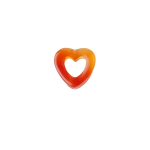 Heart-shaped natural agate pendant with red-orange gradient and hollow design for DIY jewelry