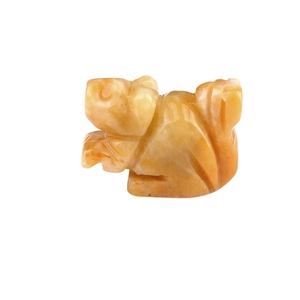 Polished natural carnelian orange crystal 1-inch squirrel animal stone carving