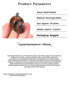 Détails et fiches techniques du pendentif crâne en œil de tigre, taille 18-25 mm
