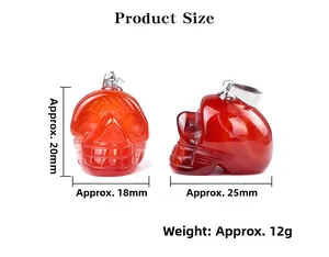 Guide détaillé des tailles pour pendentif crâne en agate rouge sculpté à la main