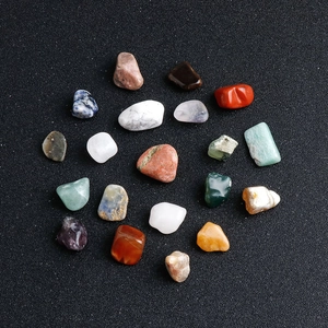 Set of 20 natural polished mineral stones and colorful crystal specimens for education