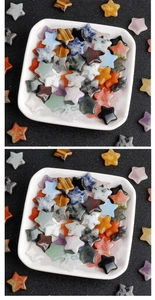 Mix di cristalli naturali a forma di stella da 15 mm come quarzo rosa e occhio di tigre