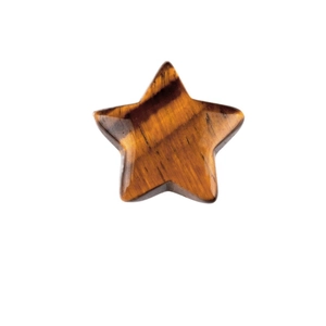Pietra occhio di tigre lucida a forma di stella con trame naturali a bande marroni