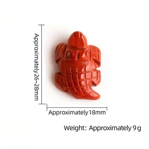 Red agate gemstone crocodile carving, 28mm mini animal figurine for home decor