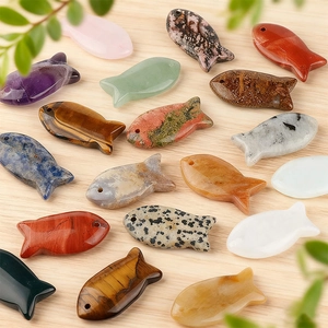 Handcrafted fish-shaped natural amethyst and gemstone pendants for DIY jewelry making