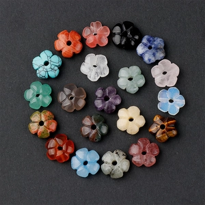 Plum blossom shaped natural crystal beads in diverse colors for DIY jewelry making