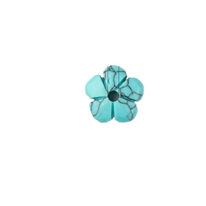 Turquoise color flower bead 14mm with natural black marble veins for DIY jewelry making