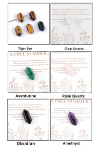 Détails de pendentifs hexagonaux en pierre naturelle dont améthyste et œil de tigre DIY