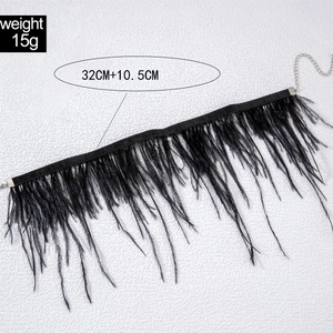 Collier ras de cou gothique en plumes noires avec pampille et chaîne argentée