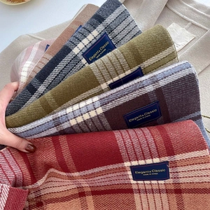 Classic checkered cashmere-feel scarves in multiple colors for autumn and winter warmth