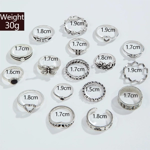 Detailed view of vintage silver ring set with butterfly motifs and 30g weight spec