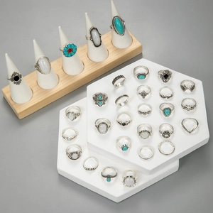 Ensemble de bagues bohèmes vintage avec turquoise verte et fini argenté