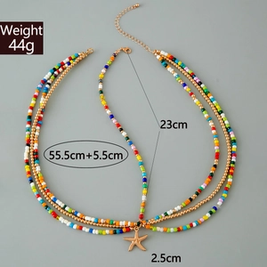 Détail de la chaîne de tête bohème avec étoile de mer, dimensions et poids de 44g