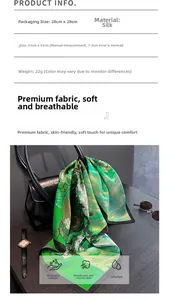 Détail d'un foulard en soie de 53cm avec imprimé d'art posé sur un sac à main