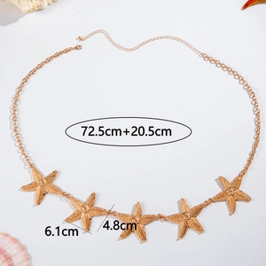 Detailed size specifications for starfish belly chain with 72.5cm main and 20.5cm extension