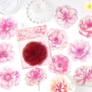 20 adesivi floreali rosa ad acquerello per journaling su display in vetro decorativo