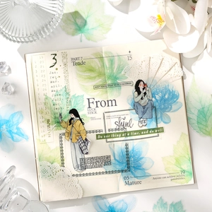 Set di adesivi creativi in PET con fiori e figure per scrapbooking e decorazione DIY