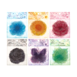 Adesivi trasparenti PET con fiori e farfalle per scrapbooking, set da 20 pezzi a pacco