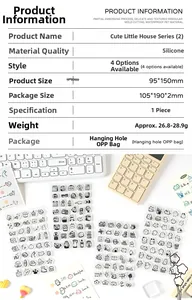Detail of transparent silicone stamps with waterproof PET material for DIY journals