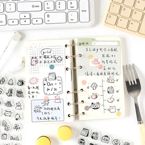 DIY transparent silicone stamp set for kids planners featuring cute animals and fruit icons