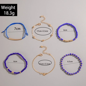 Détails d'un ensemble de 6 bracelets bohèmes perlés avec étoiles et dimensions