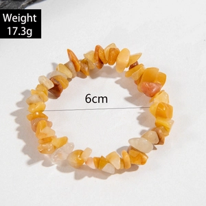 Bracelet de pierres naturelles jaunes irrégulières avec diamètre intérieur de 6 cm