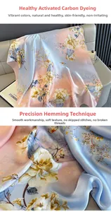 Detail of silk scarf showing glossy satin fabric texture and precise hemmed edges