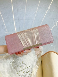 Women Glitter Sequin Evening Clutch Bag Pleated Luxury Wedding Party Handbag With Detachable Chain Shoulder Purse