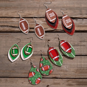 American Football Rugby Ohrhänger Legierung Harz Kunstleder Strass Sport Thema Schmuck Für Damen